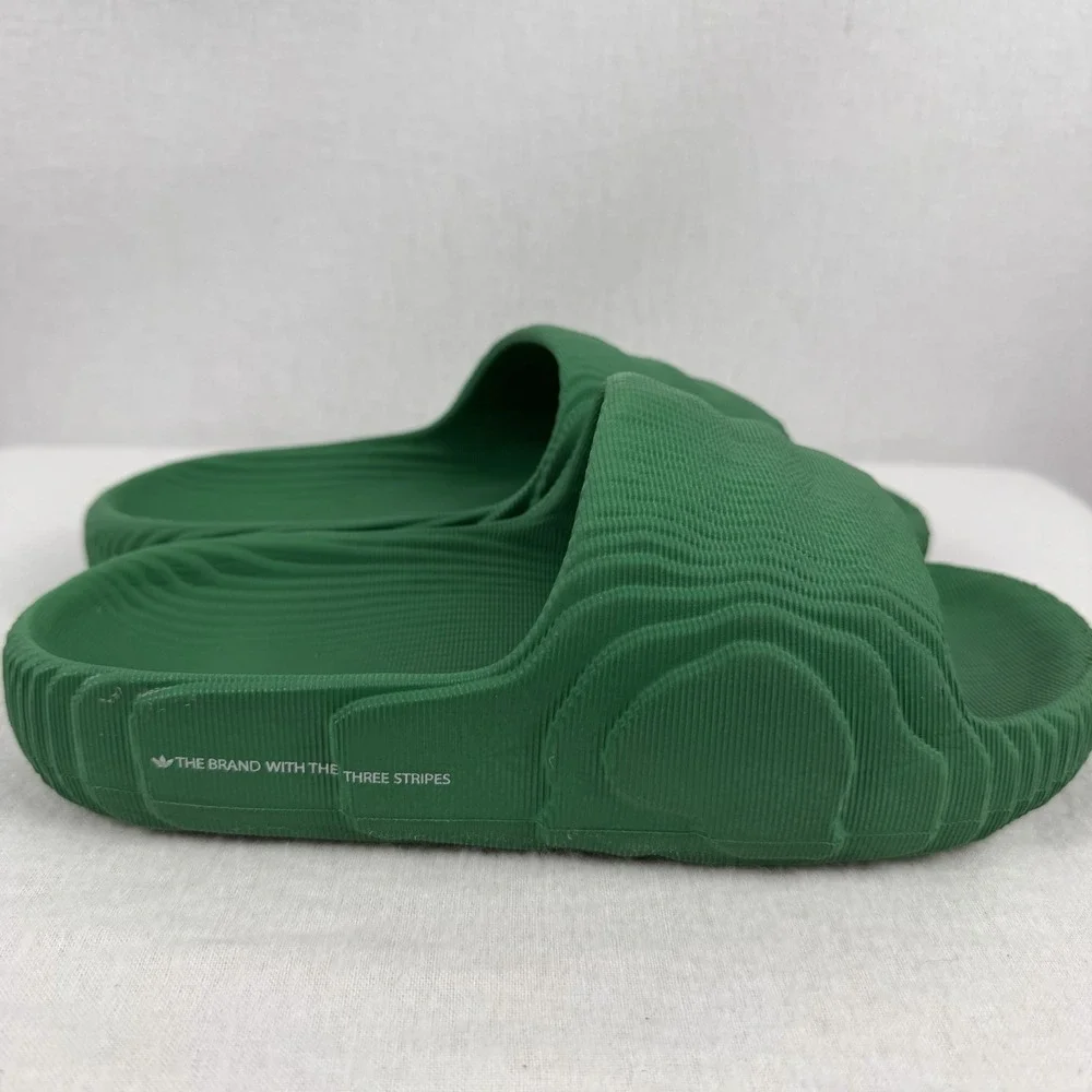 Adidas Adilette 22 Slides Mens Boys Sz 6 US Green Sandals Blokecore Cyber Street